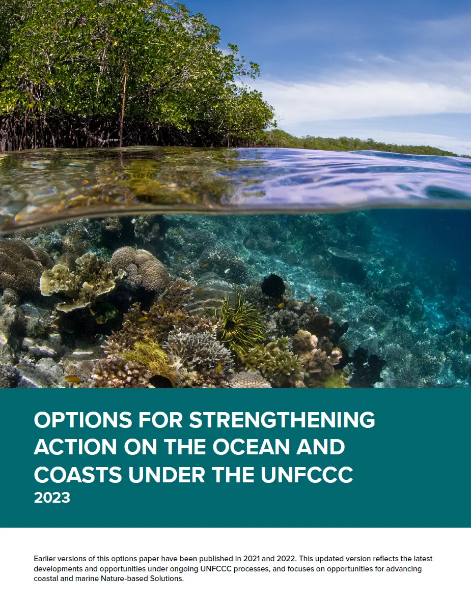Report cover: Options for strengthening action on ocean and coasts under UNFCCC - 2023