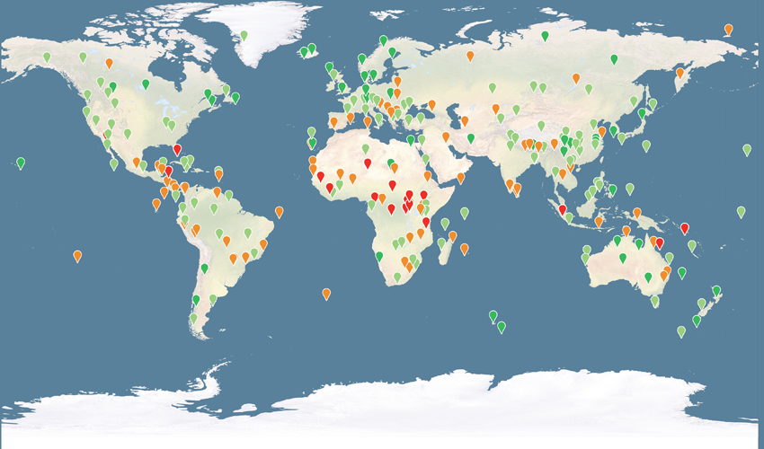 Map IUCN World Heritage Outlook 2020