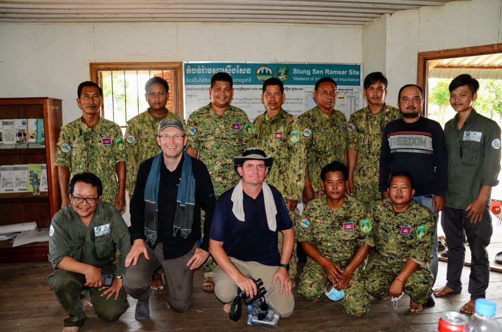 IUCN RIT and CEPF with rangers at the Stung Sen Ramsar Site Ranger Station