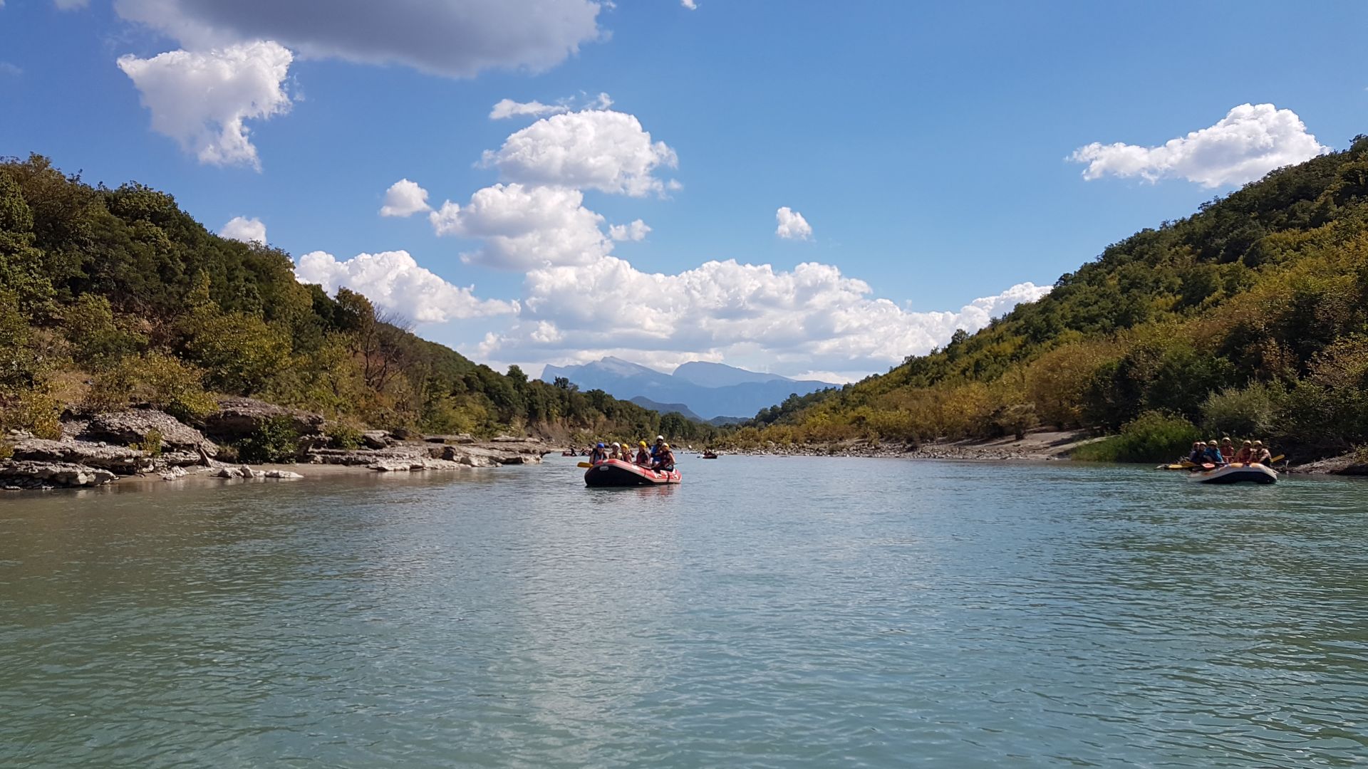 Transboundary rafting on Aoos / Vjosa river between Greece and Albania