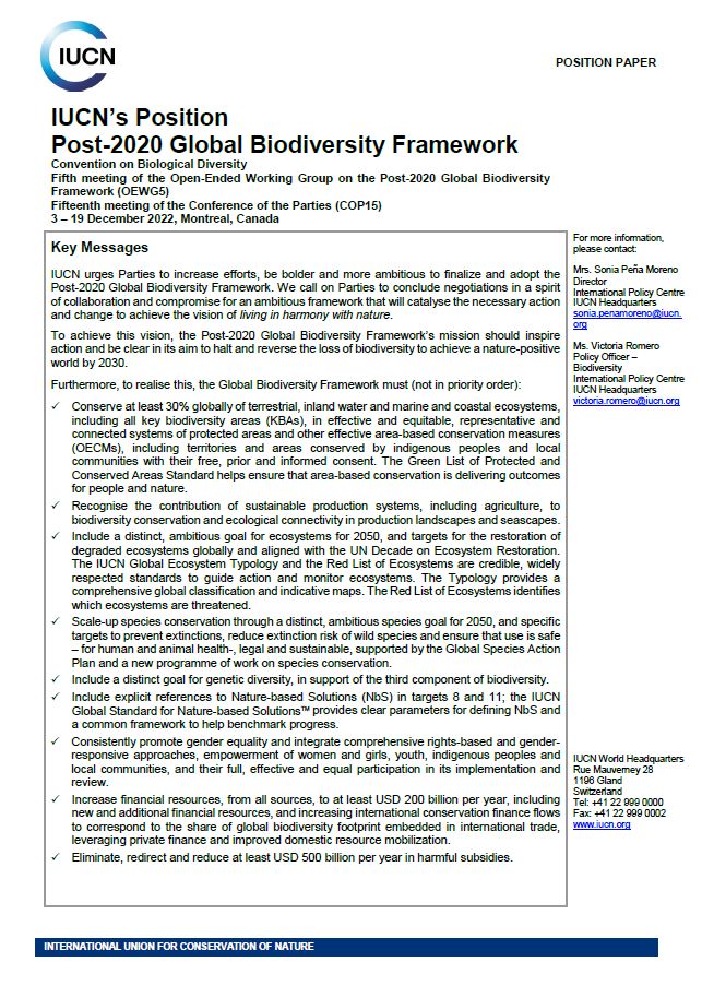 IUCN position CBDCOP15 cover thumbnail