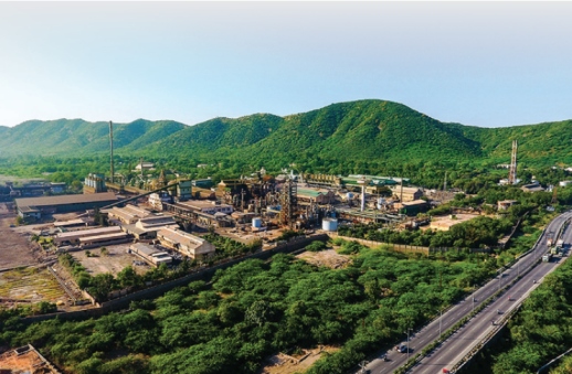 Operational site of zinc smelters in Debari, Udaipur, Rajasthan, India