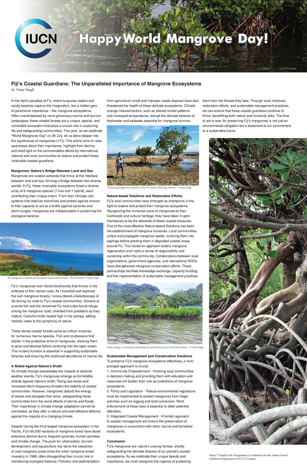 World Mangroves Day article by Vinay Singh