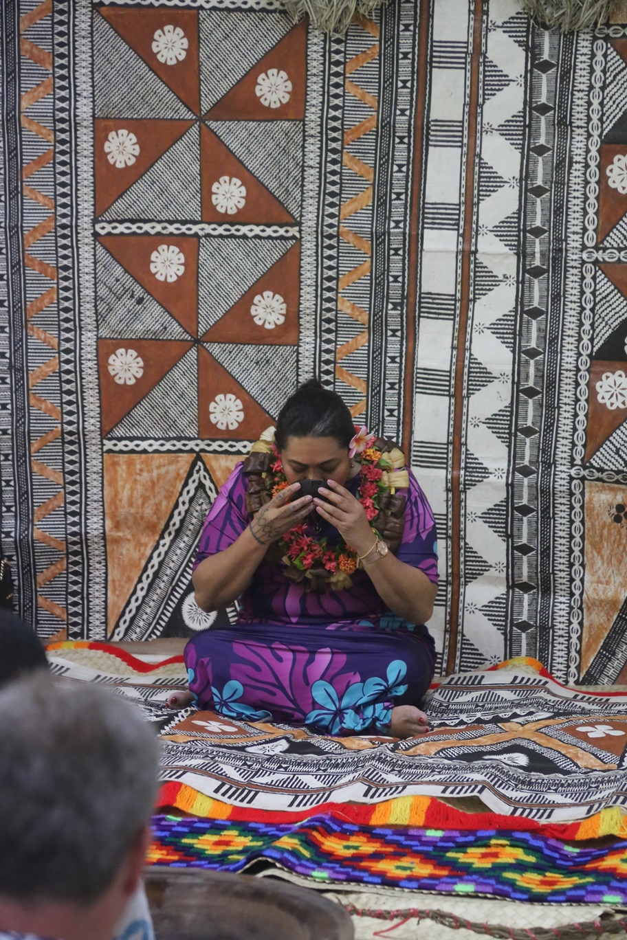 Kava ceremony for new ORO RD Leituala Kuiniselani Toelupe Tago