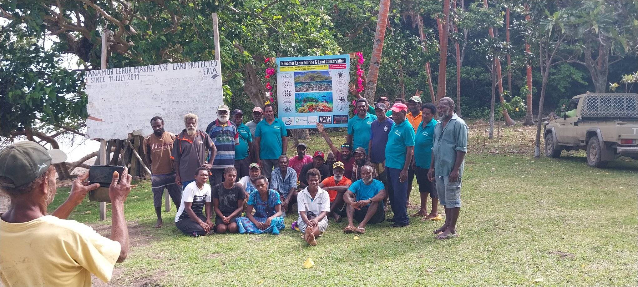 The LAMACCA Kiwa Initiative team installed Lamap Nanamor Conservation signboard.