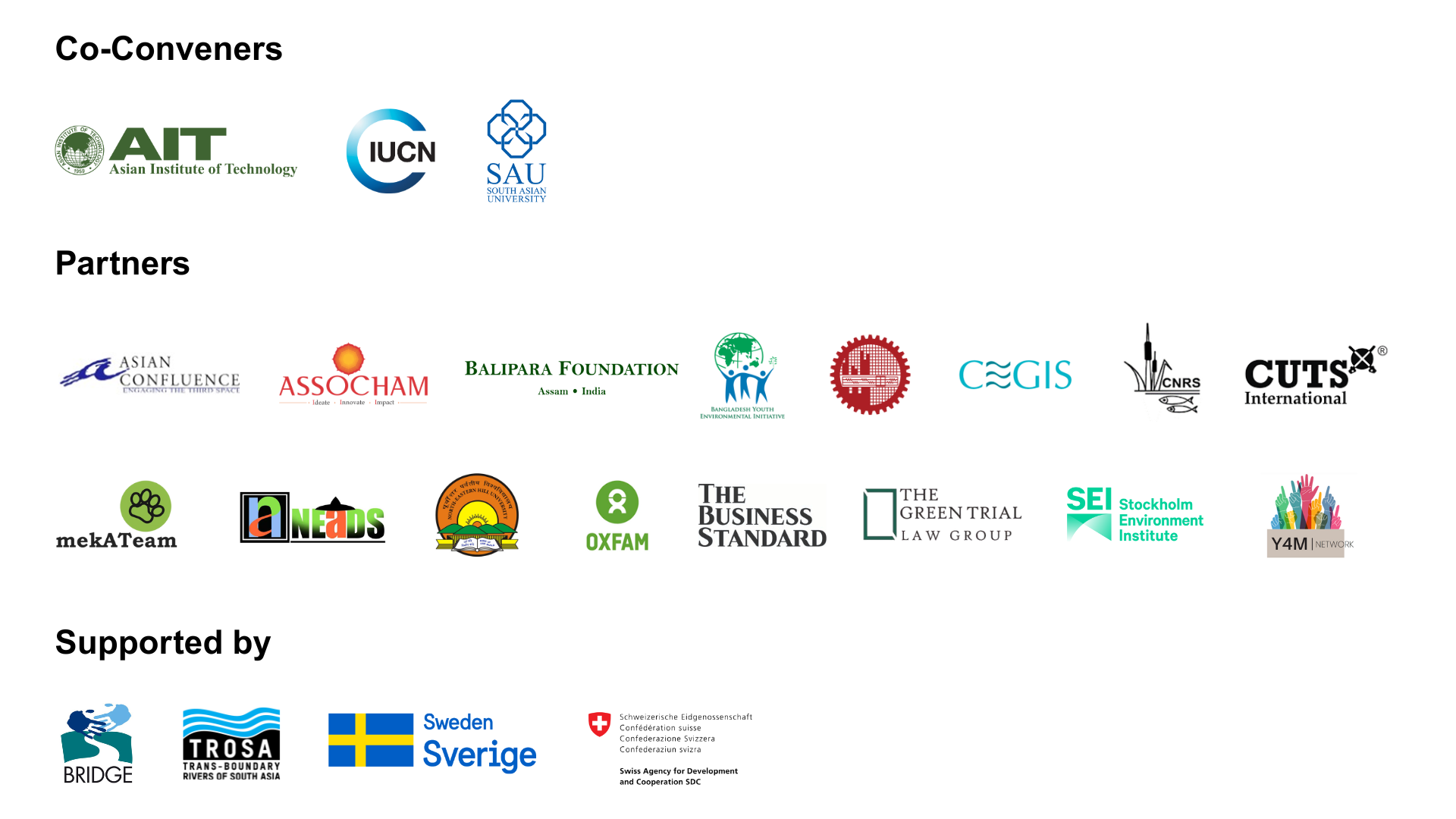 Logos of partner organisations listed in rows