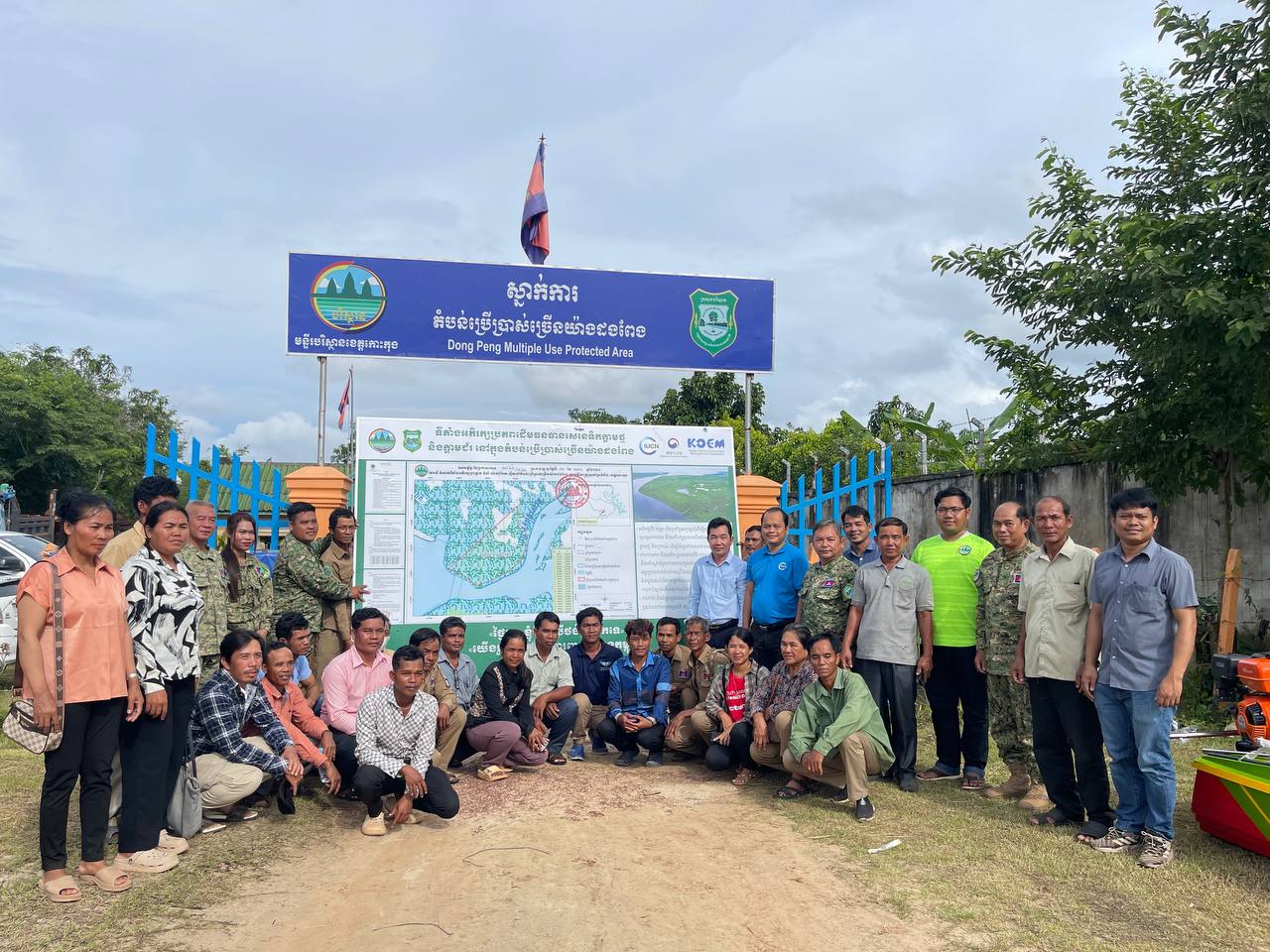 Participants joined billboard handover at the site
