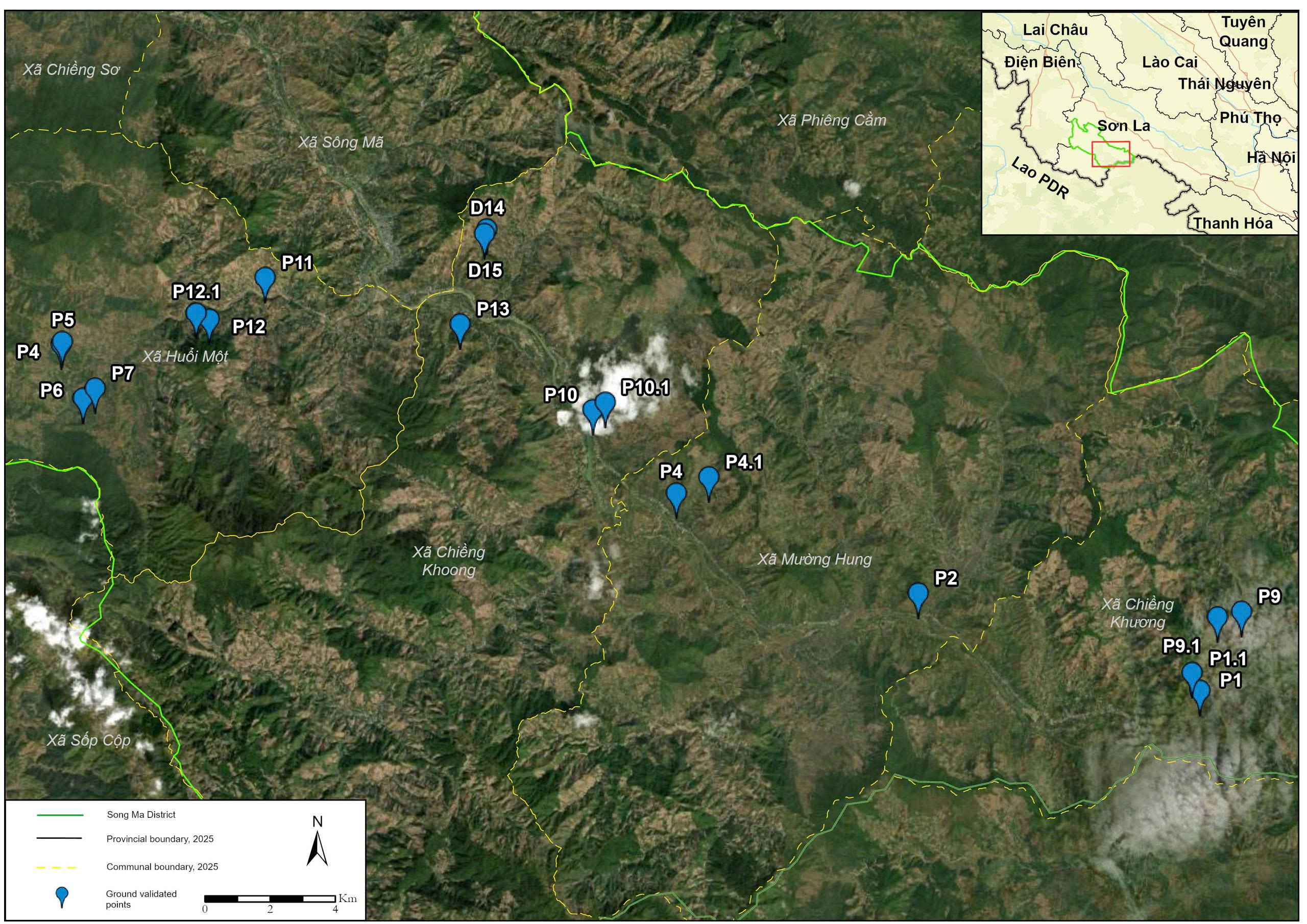 19 ground validated points in Song Ma District