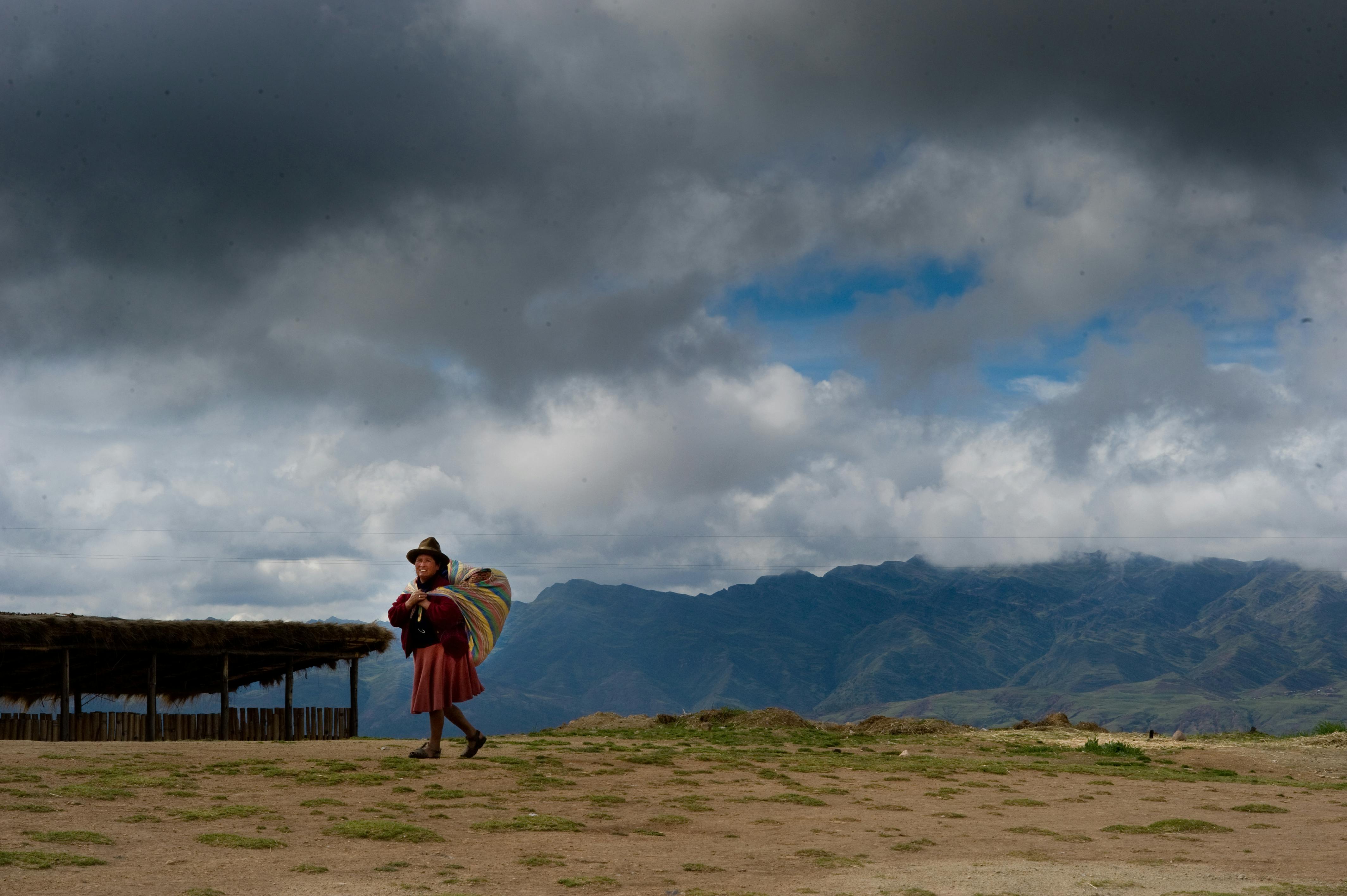 woman on mountain in Peru