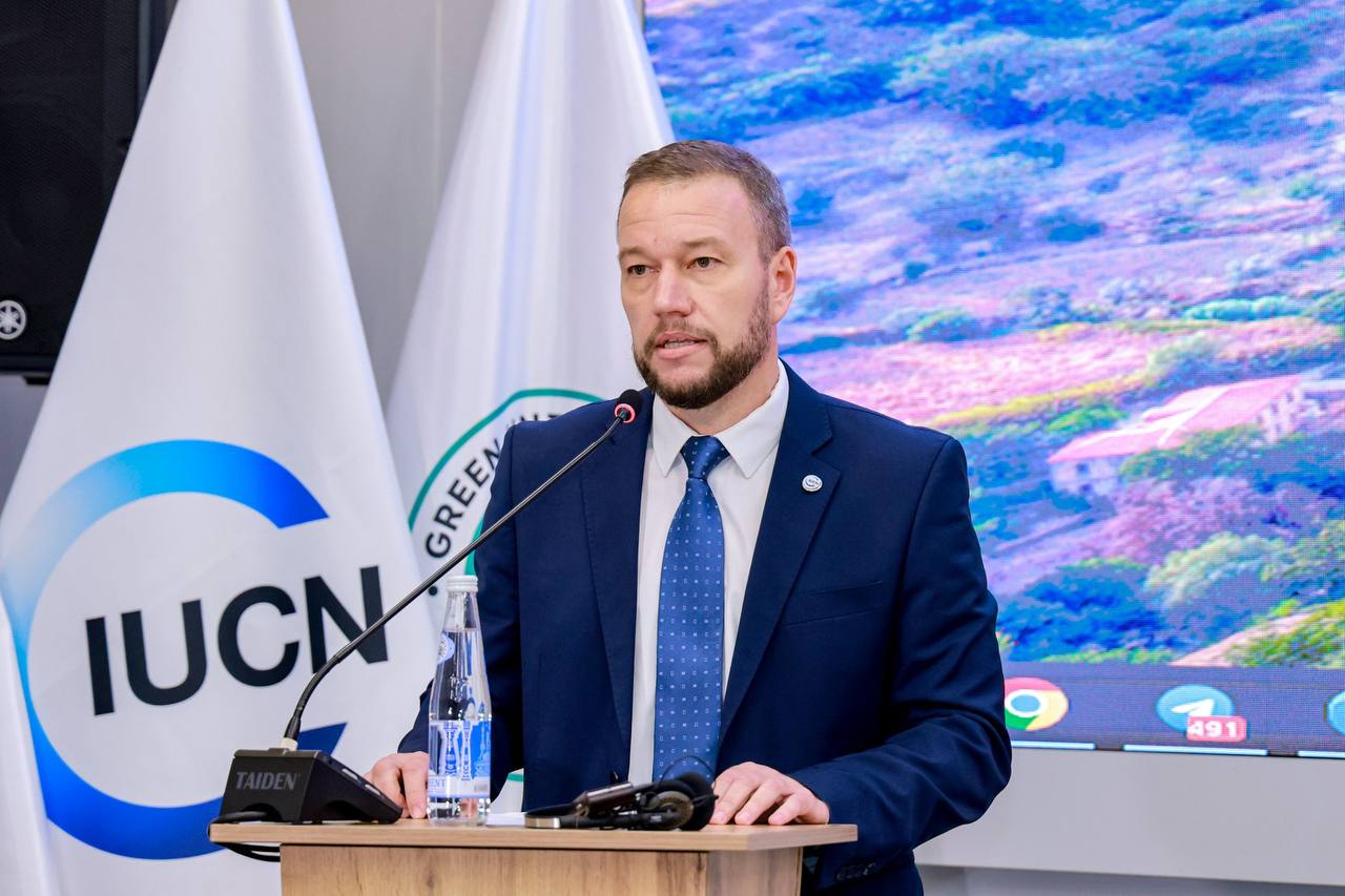 Dmitry Gorshkov, Head of the IUCN Central Asia Office at the office opening ceremony in June 2025