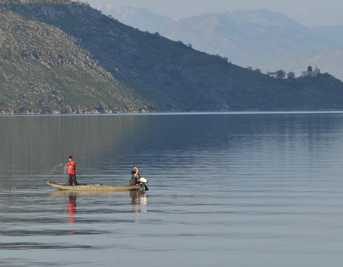 Fishing at Skadar Lake protected area shared between Albania and Montenegro