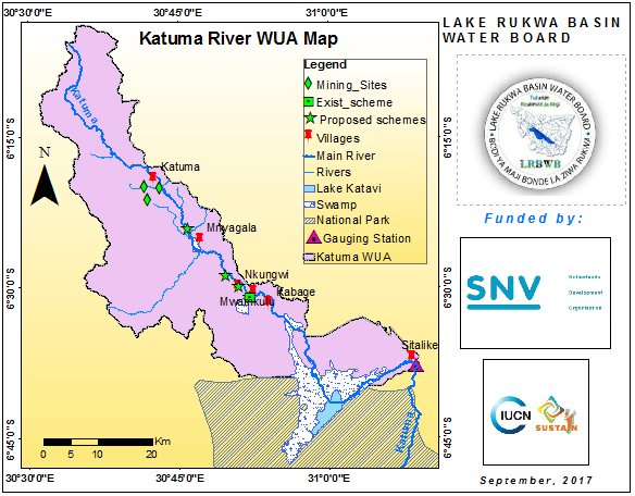 Map of Katuma River 'Water User Associations', Tanzania