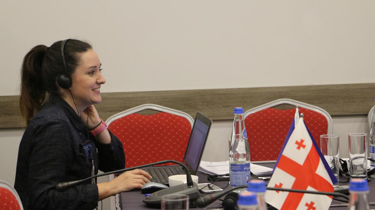 Ms Jennifer Kelleher from IUCN at the protected area governance workshop in Georgia