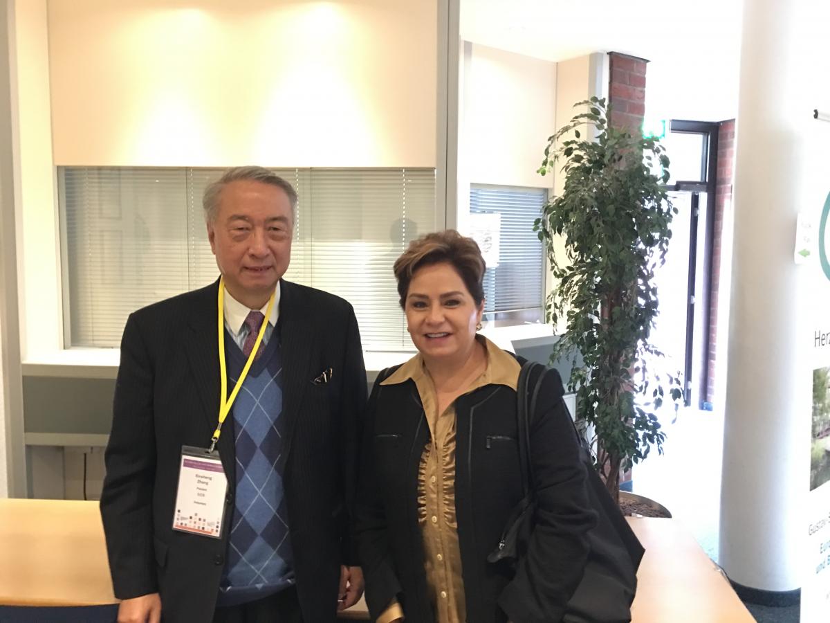 IUCN President Zhang Xinsheng with Patricia Espinosa, Executive Secretary of the United Nations Framework Convention on Climate Change 