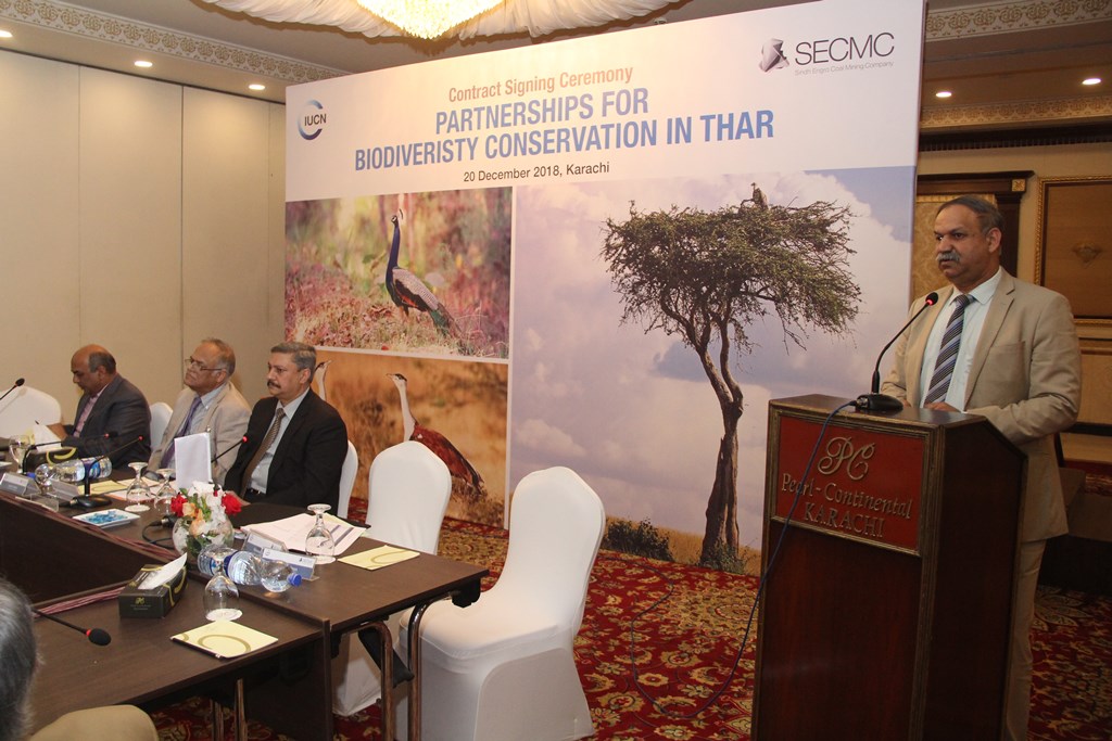 Contract Signing Ceremony of the “Partnerships for Biodivesity Conservation in Thar” by IUCN Pakistan and Sindh Engro Coal Mining Company