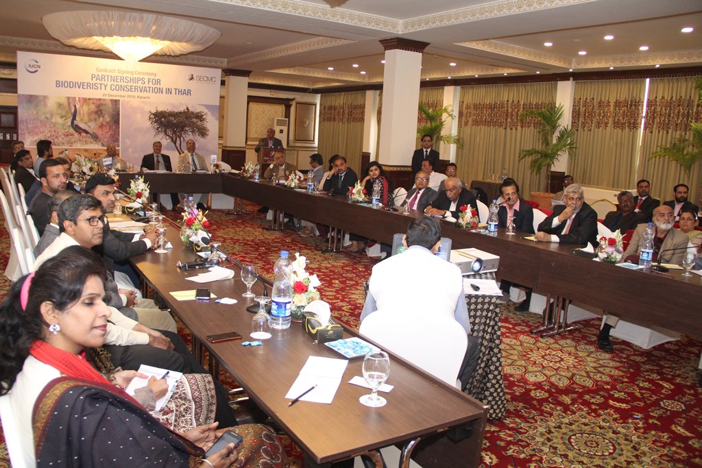 Contract Signing Ceremony of the “Partnerships for Biodivesity Conservation in Thar” by IUCN Pakistan and Sindh Engro Coal Mining Company