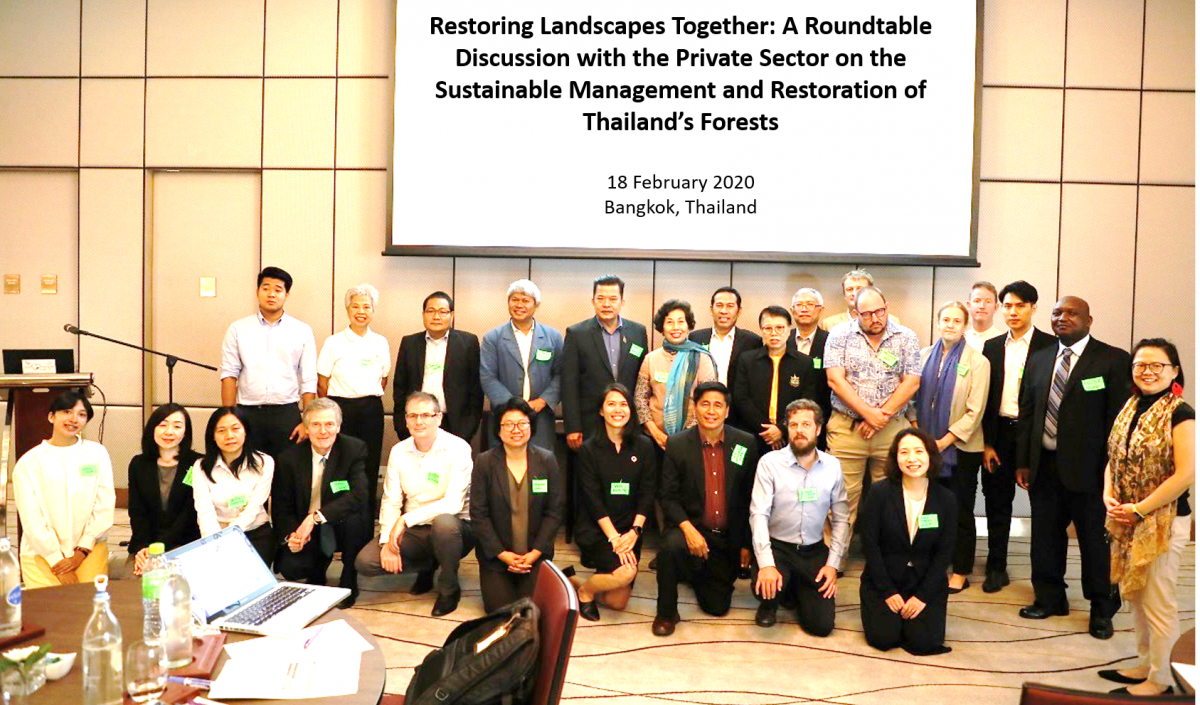 Participants during the roundtable discussion with the private sector on the sustainable management and restoration of Thailand’s forests.