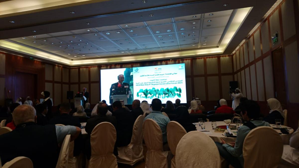 IUCN President giving his speech in the opening of the IUCN West Asia RCF in Kuwait