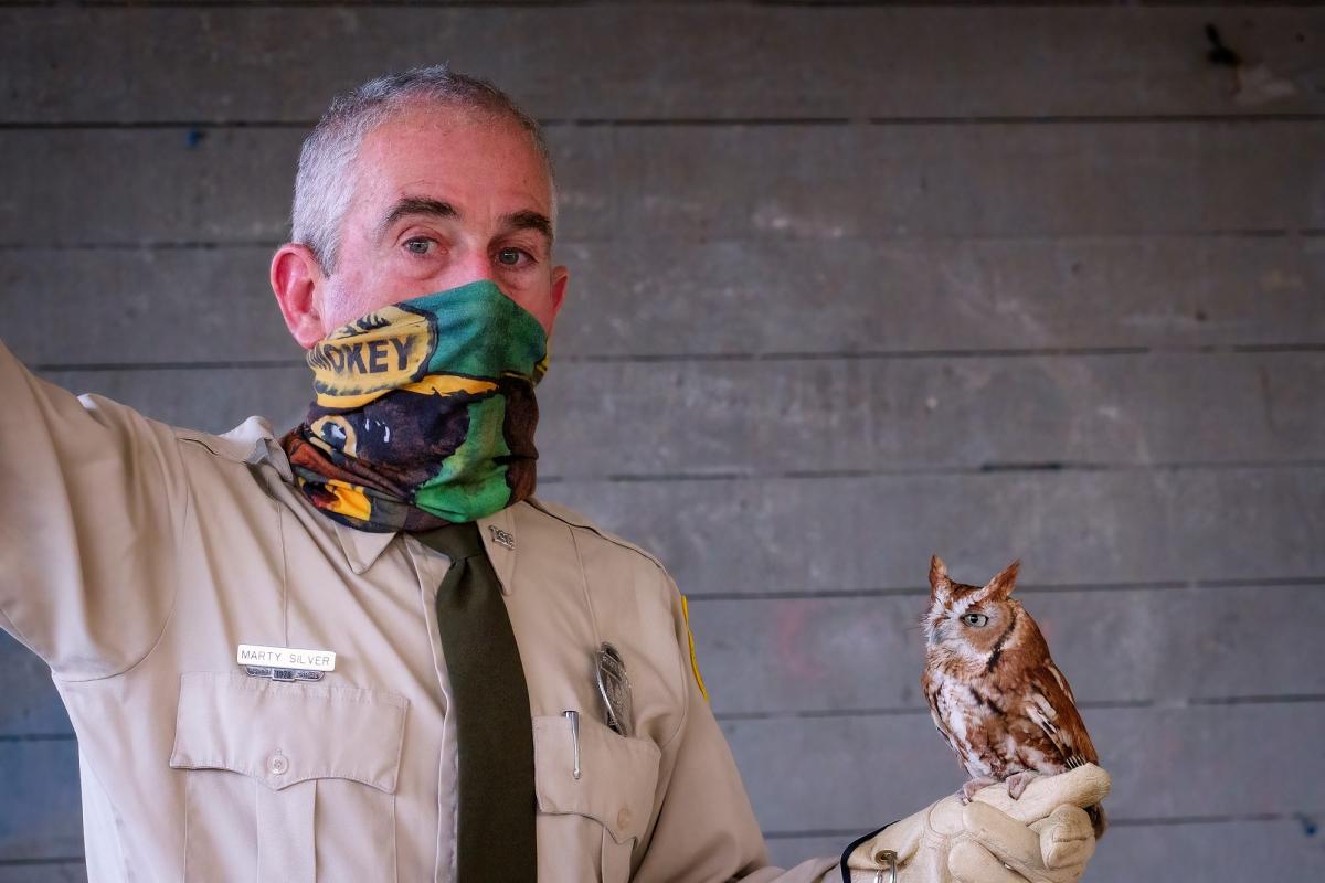 Ranger Marty Silver and screech owl