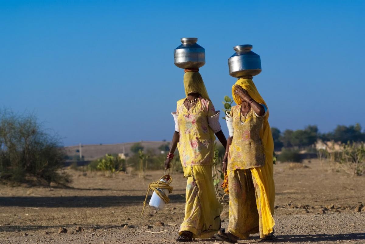 Women fetching water in Rajasthan, India