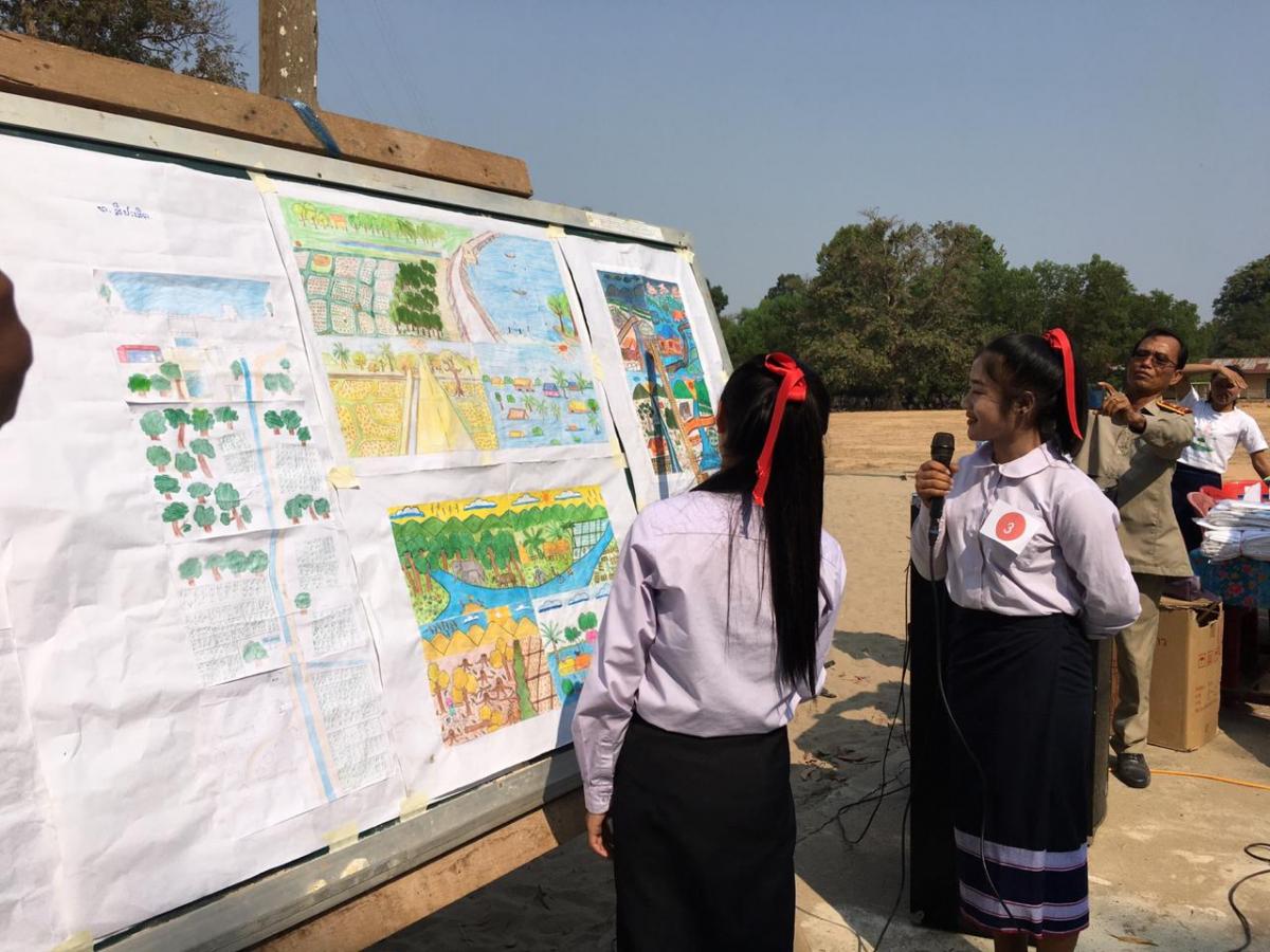 Lao students share stories about wetland importance during the celebration of World Wetlands Day in Lao PDR