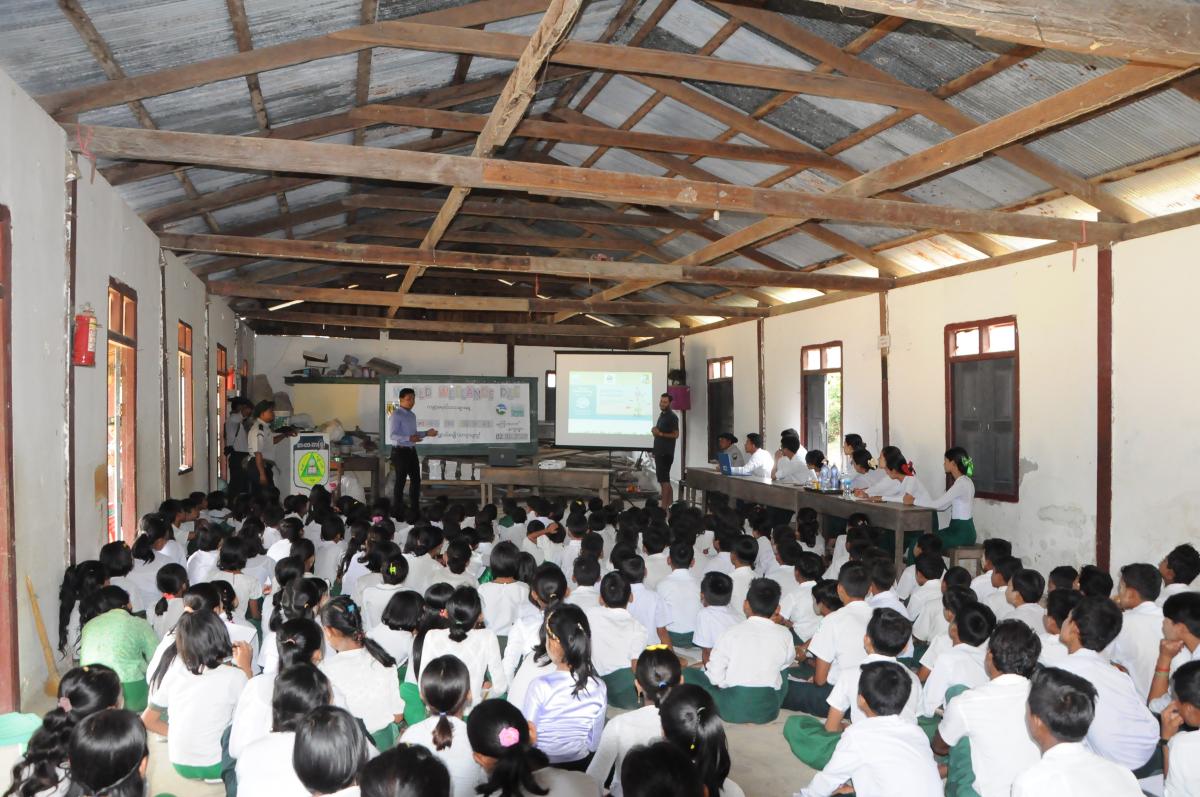 Students learn about the importance of wetlands during Myanmar's celebration of World Wetlands Day