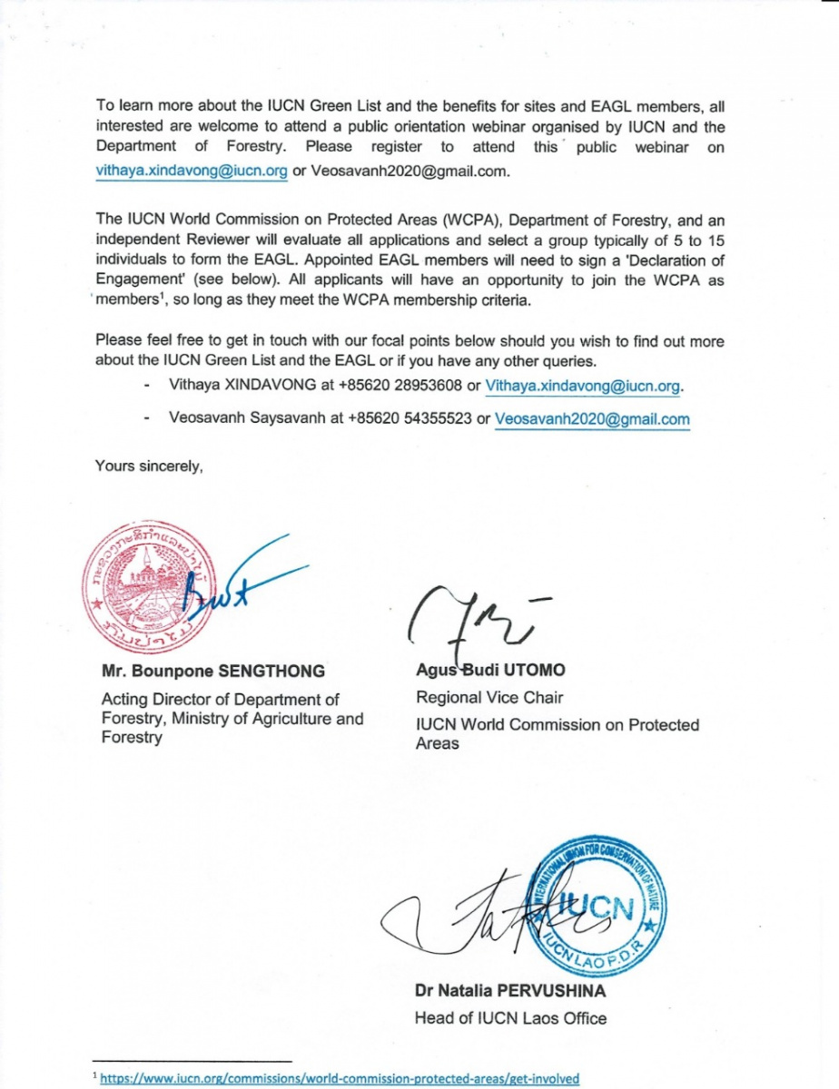 EoI signed by DOF