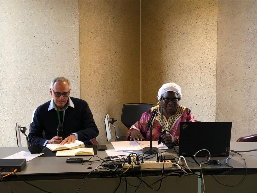 Trevor Sandwith (IUCN) and Lucy Mulenkei (IIFB) at the CBD Side Event #4250 in Geneva, 25 March 2022