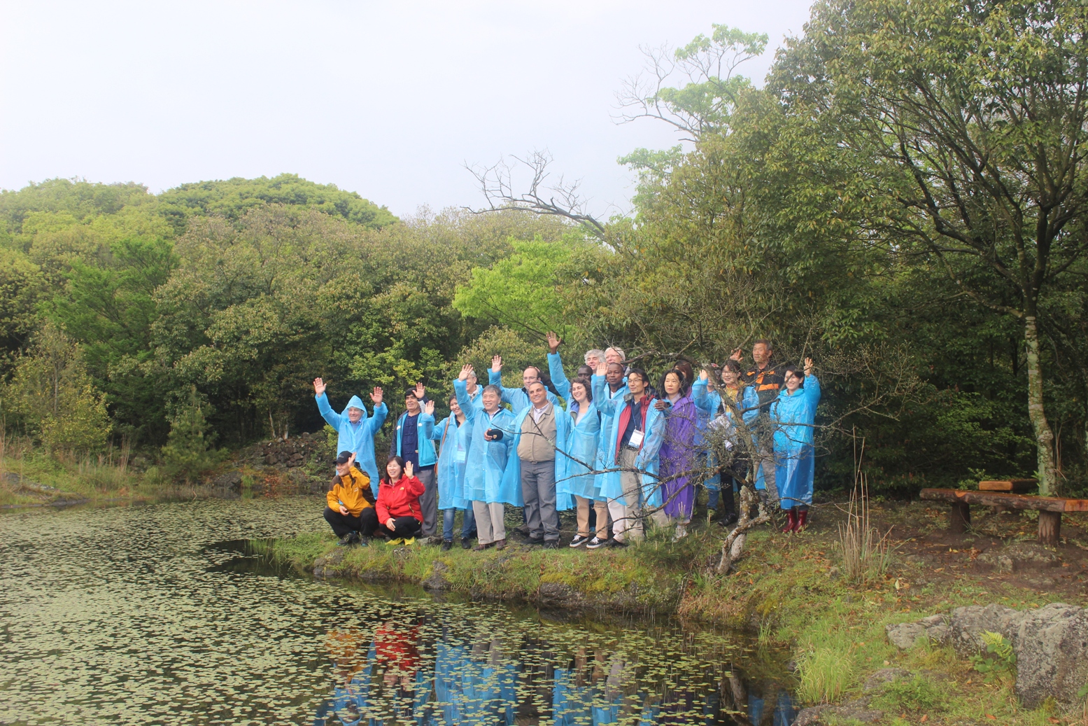 Workshop participants at Ramsar site “Dongbaeckdongsan (Camellia Hill)”