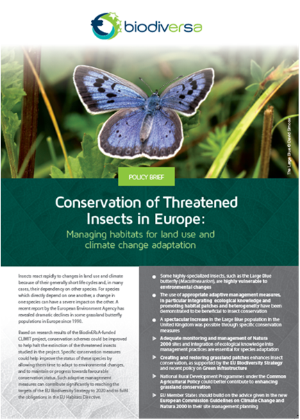 BiodivERsA Policy Brief #2 - CLIMIT