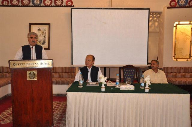 Chief Guest Mr. Meeran Jan Kakar Secretary Planning and Development, expressing his veiws