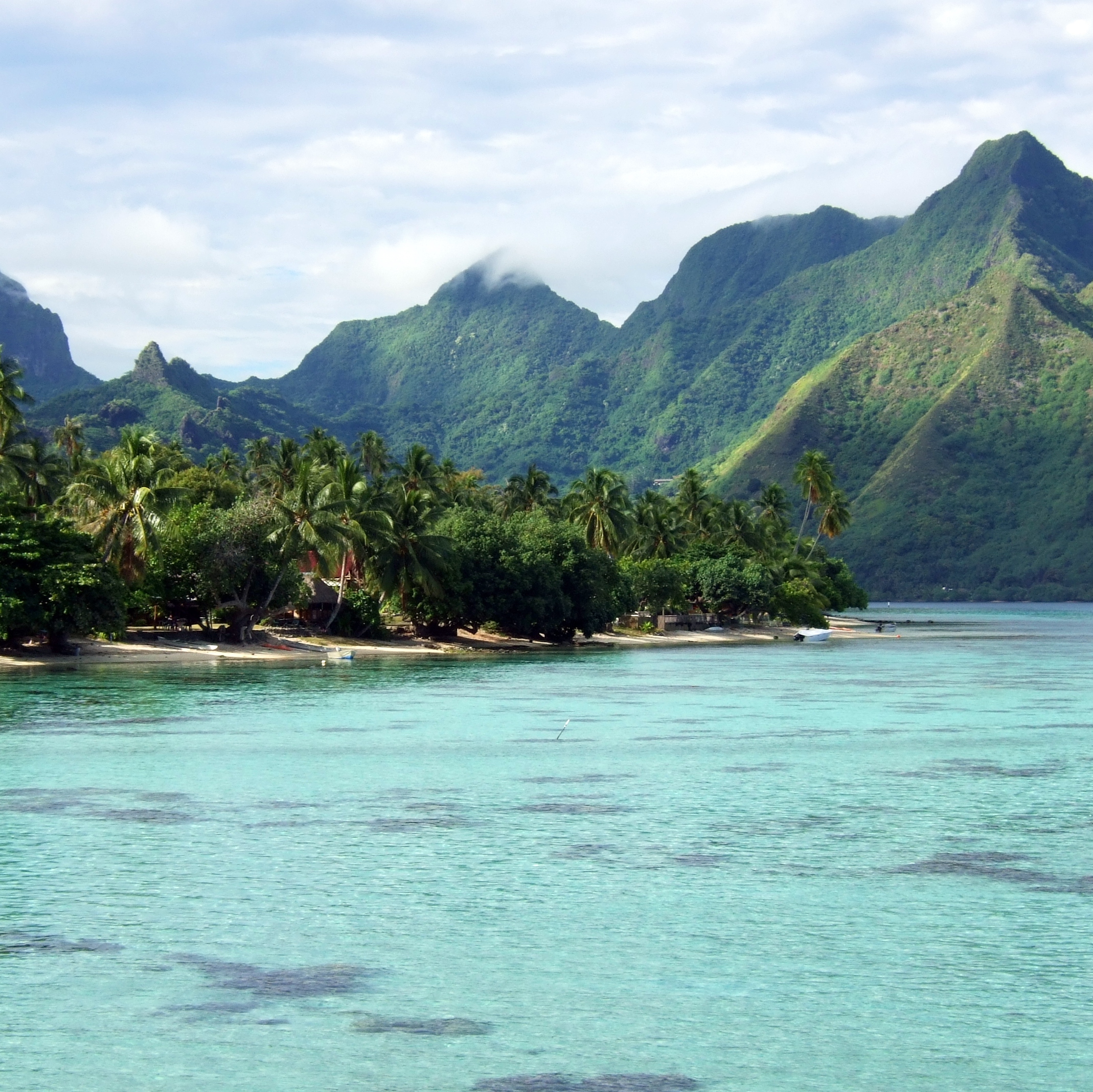 Moorea Island. It is part of French Polynesia, which has 118 islands, including 84 or 20% of the planet’s atolls - ring-shaped tropical islands, which enclose a lagoon in their centre