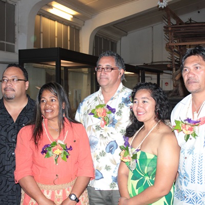 Taholo Kami (IUCN), Aunofo Havea (Tonga), Hoturoa Kerr (New Zealand), Farri Bruun (Samoa) and Peia Patai (Cook Islands) after signing the memorandums of understanding.