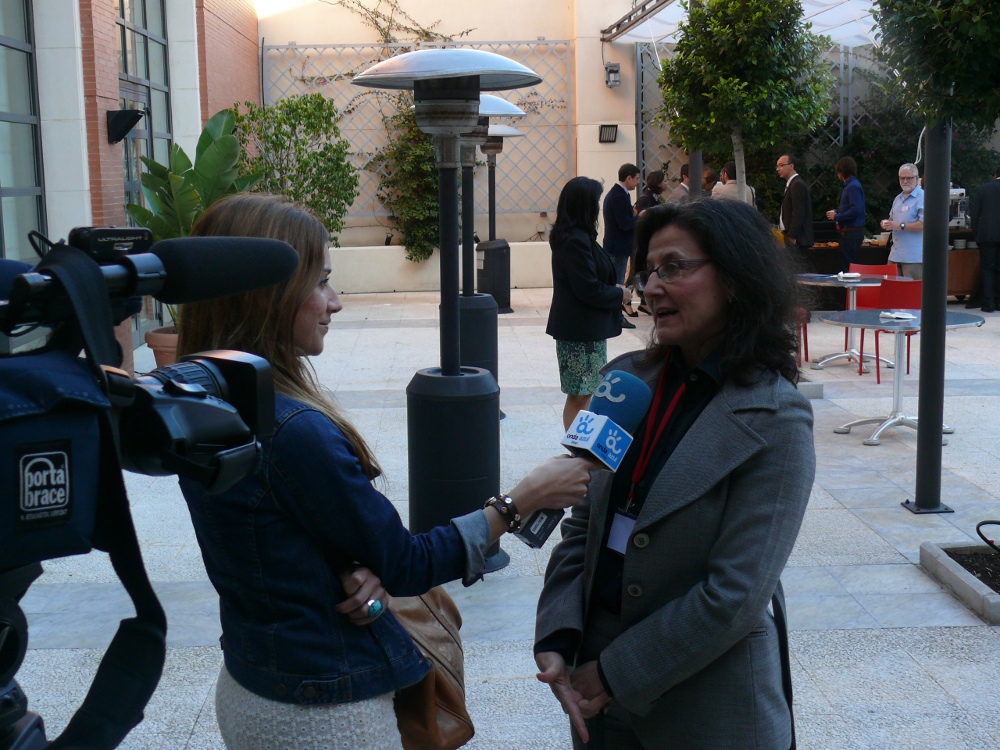 UNEP/MAP Secretary Executive in a interview with local media in Malaga covering the EBSAs workshop.
