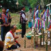 Water ceremony by the spiritual leader of a Lahu hill tribe village