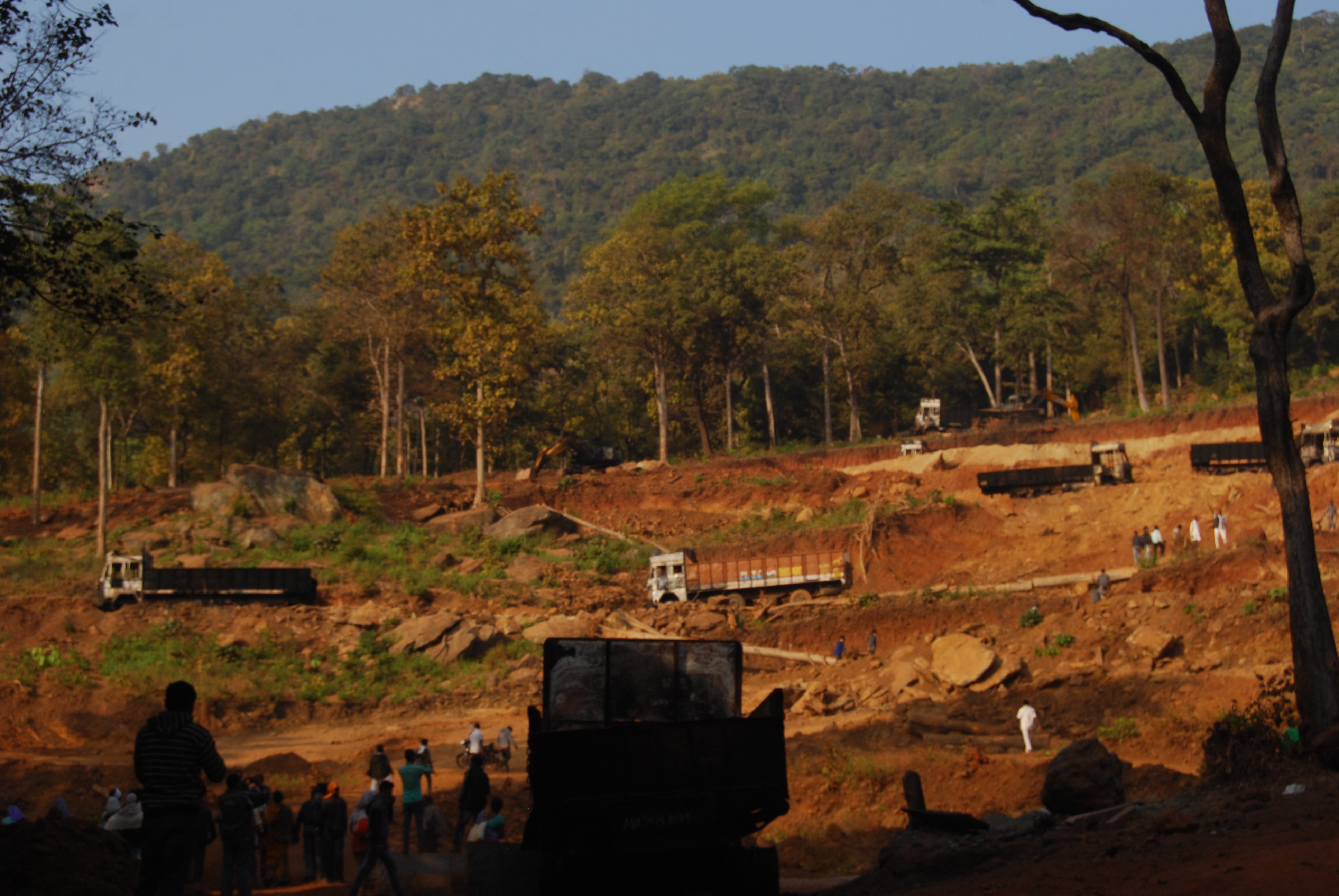 Iron ore mining in the sacred forests of Surjagad in Gadchiroli district, Maharashtra