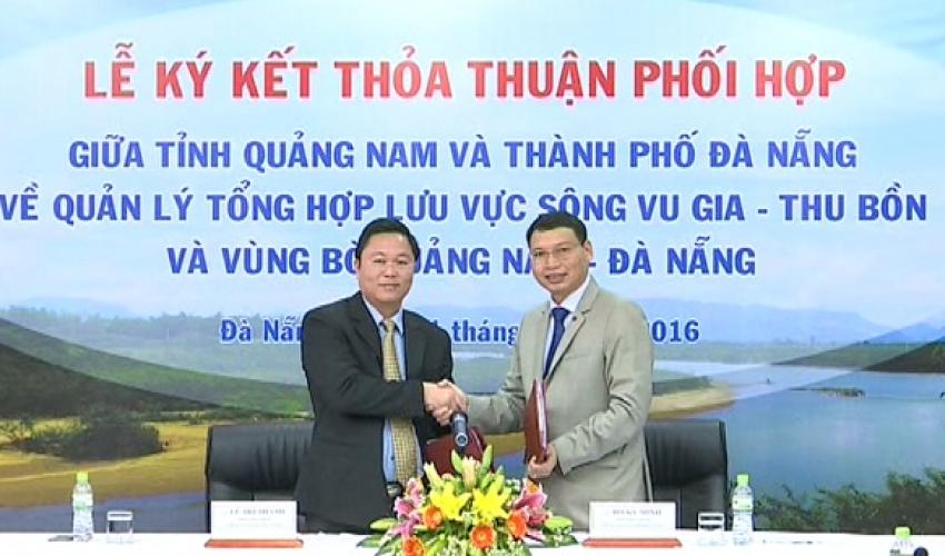 Coordination agreement signing ceremony between leaders of Quang Nam Province and Da Nang City
