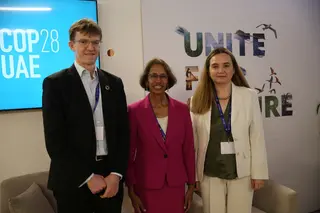 Per Fredrik Pharo, Director, Climate and Environment, NORAD, Bama Athreya, Deputy Assistant Administrator for the Gender Equality and Women's Empowerment Hub, USAID, Grethel Aguilar, Director General, IUCN