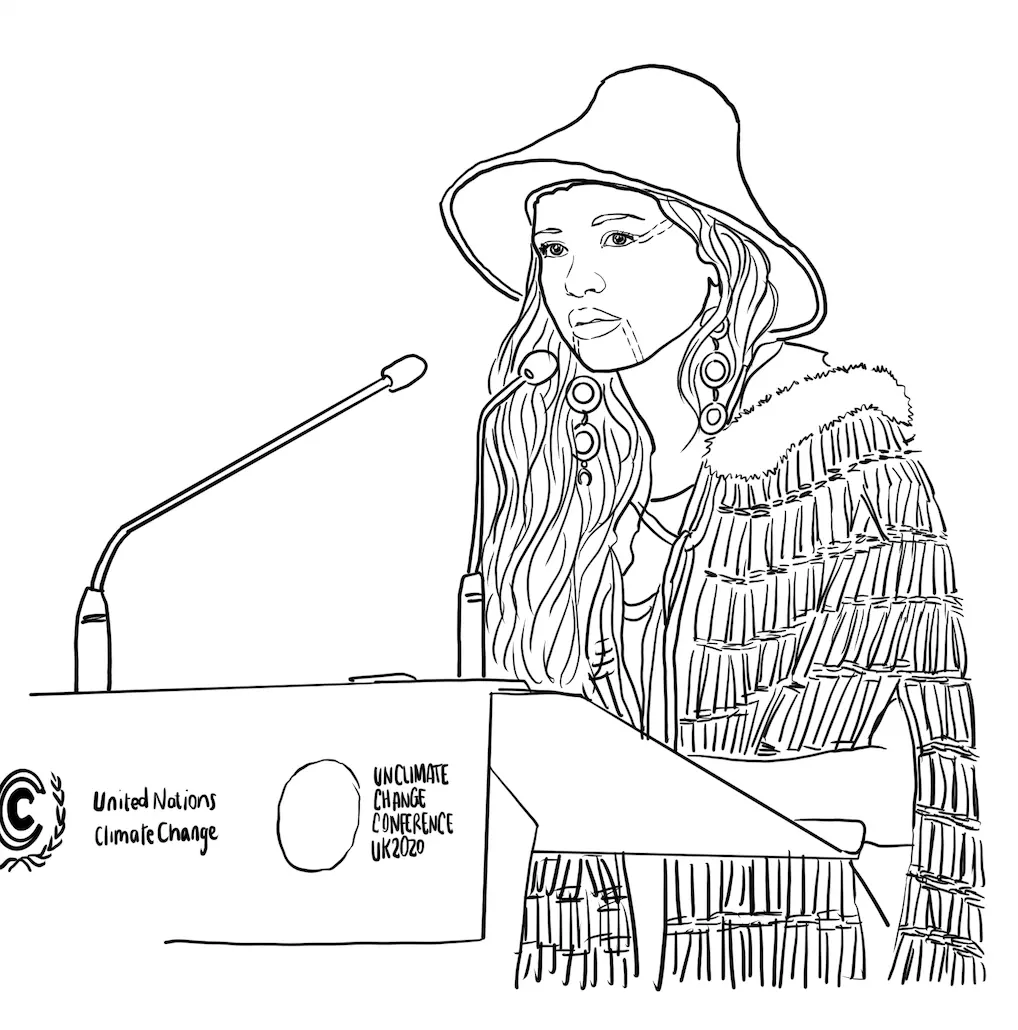 Indigenous youth speaking at the UN