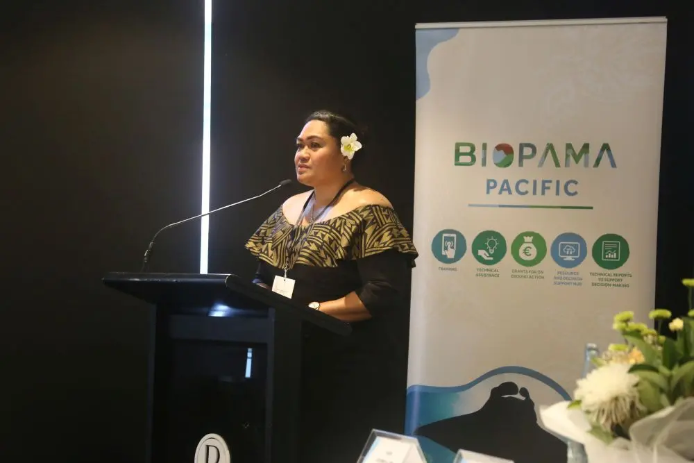 IUCN Oceania Regional Director Leituala Tago at the Opening of the Protected and Conserved Areas Workshop in Sydney.