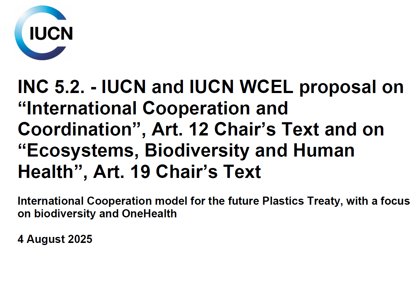 IUCN and IUCN WCEL Policy Brief INC5.2