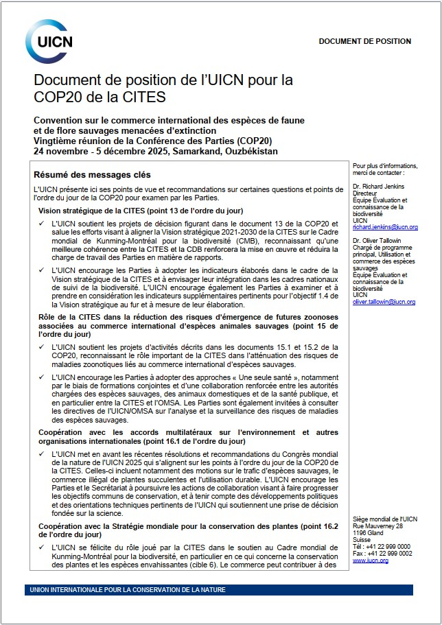 IUCN position CITES COP20 cover thumbnail_FR