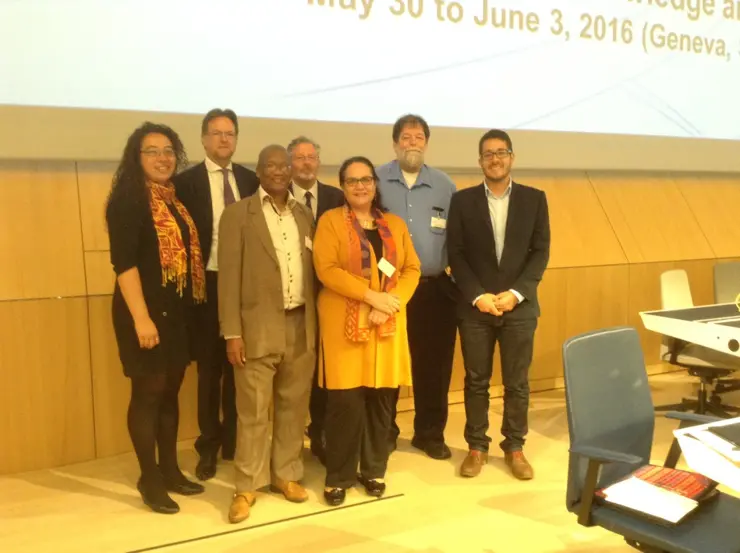CEESP Chair with members of the Indigenous Panel, WIPO staff and WIPO-IGC Chair.