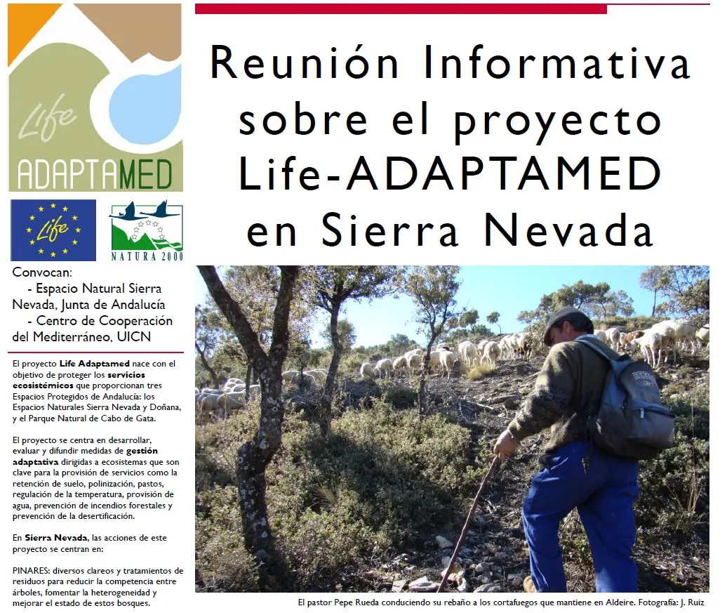 Cartel Jornadas Informativas Proyecto Life AdaptaMed en Sierra Nevada