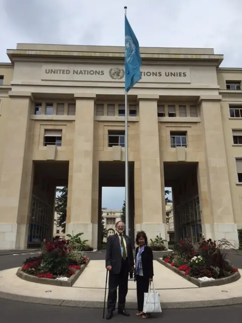 Nick Robinson (ICEL Executive Governor) and Koh Kheng-Lian (ICEL Treasurer) visiting the UN Office in Geneva for the 69th session of the UN International Law Commission