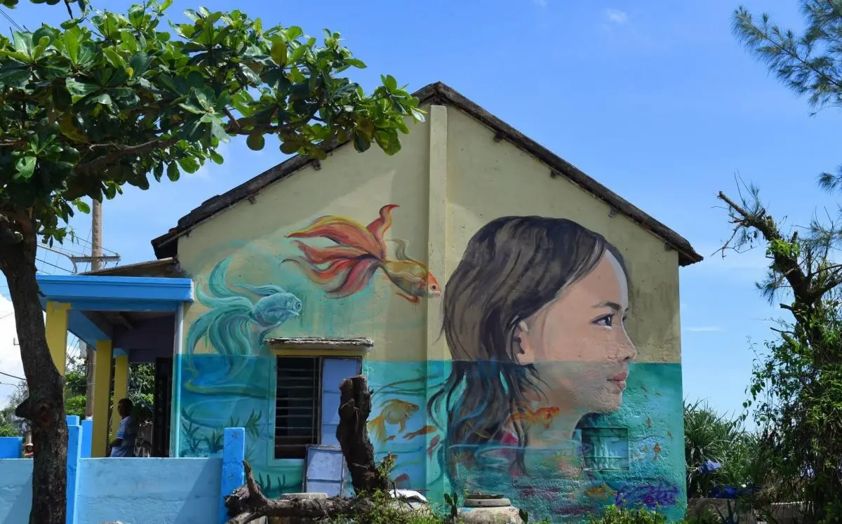 A street artwork in Tam Thanh village, Hoi An 