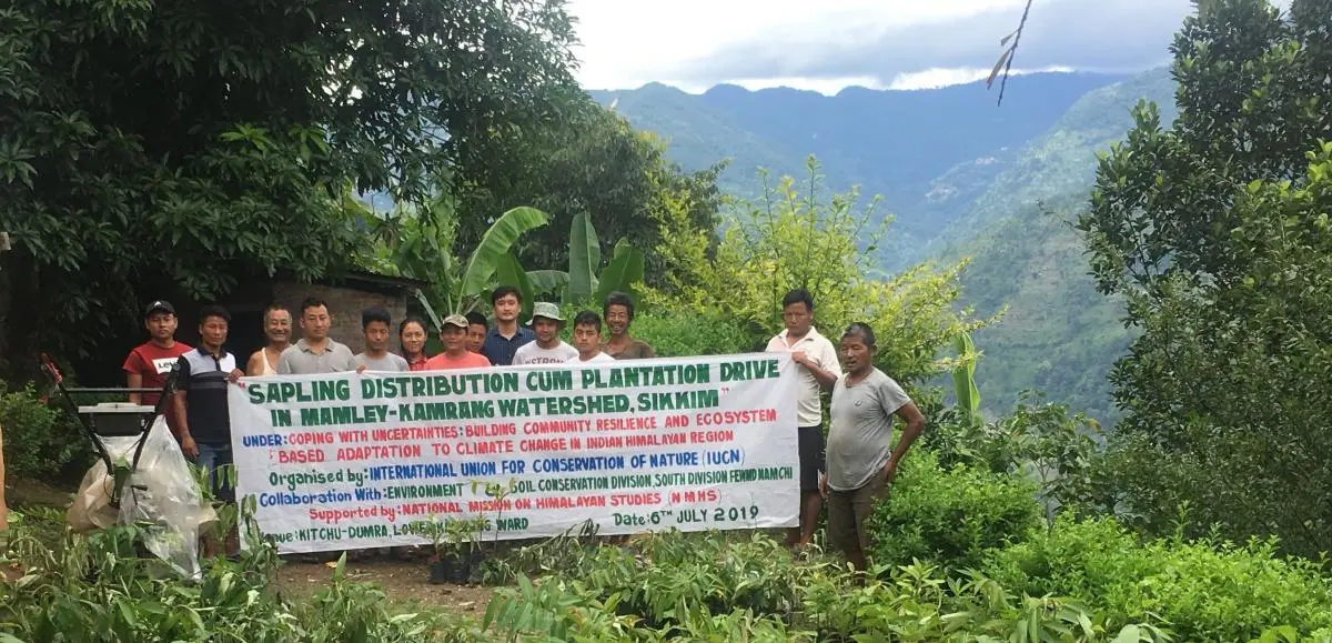 Participants of the plantation drive in Mamley Kamrang Watershed Sikkim