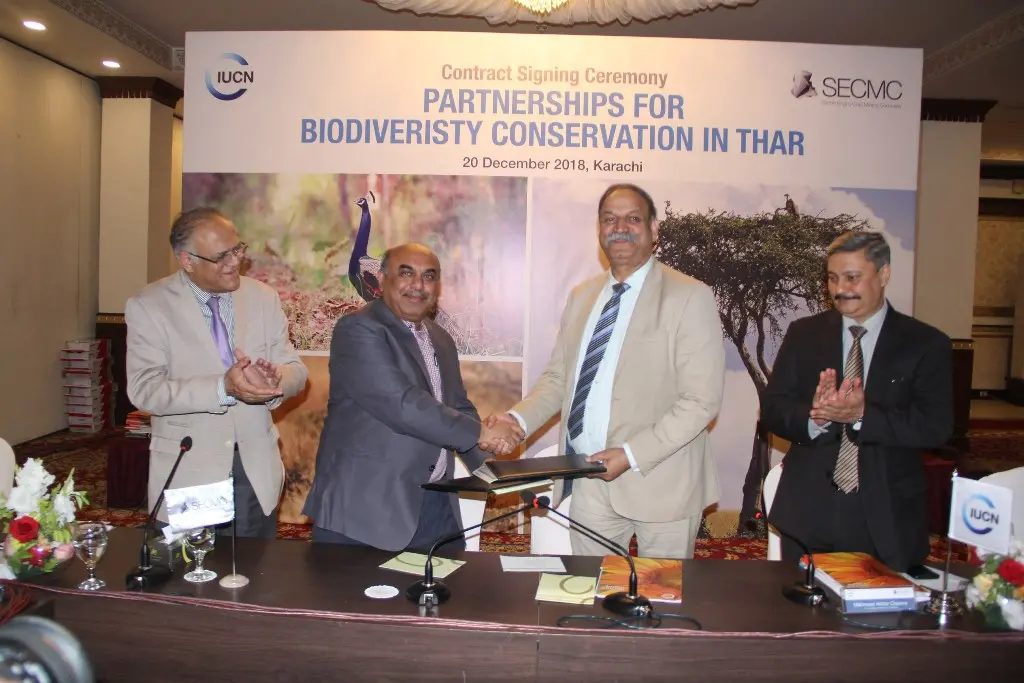 Contract Signing Ceremony of the “Partnerships for Biodivesity Conservation in Thar” by IUCN Pakistan and Sindh Engro Coal Mining Company