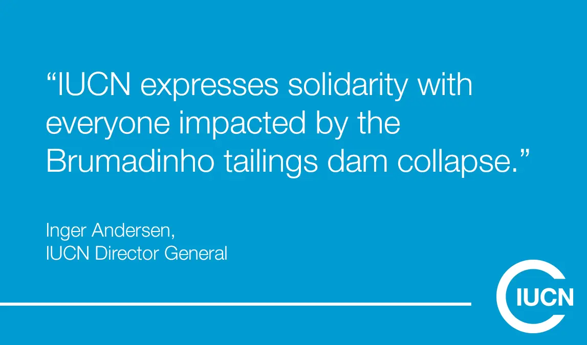 “IUCN expresses solidarity with everyone impacted by the Brumadinho tailings dam collapse."