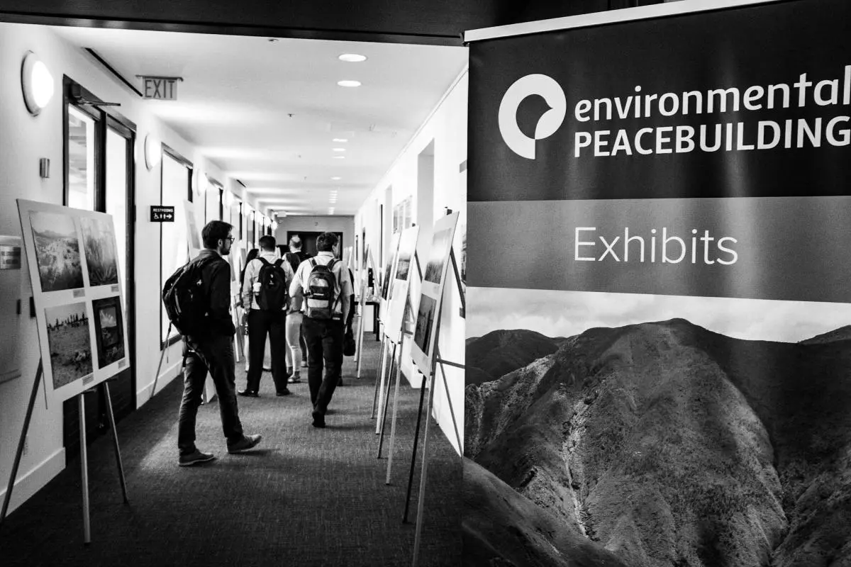 "Environment Conflict Peace" Photo Exhibition curated by Task Force members Jason Houston and Carl Bruch during the International Environmental Peacebuilding Conference 2019